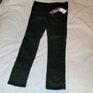 Girls faux Leather trimmed pants NWT